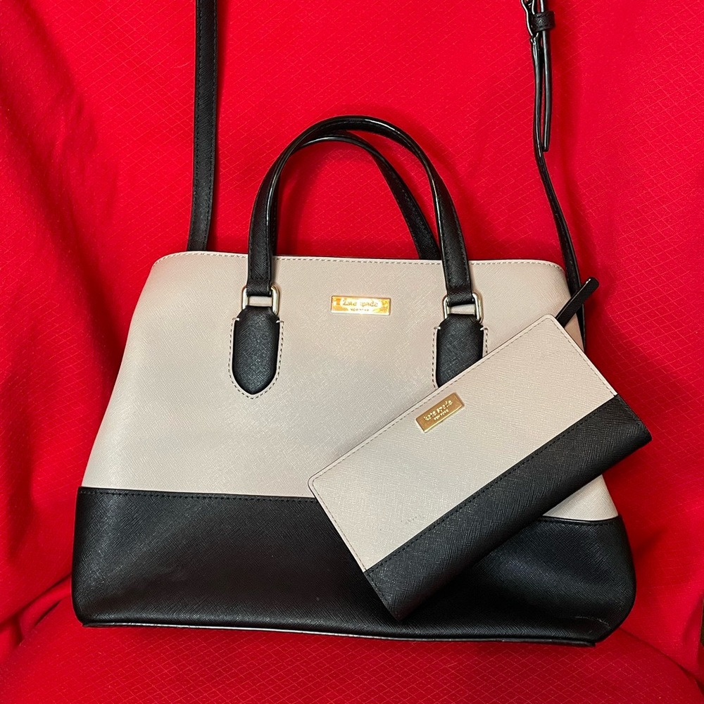 👛Kate Spade Laurel Way Evangeline Leather Shoulder bag/Satchel & Wallet. NWOT